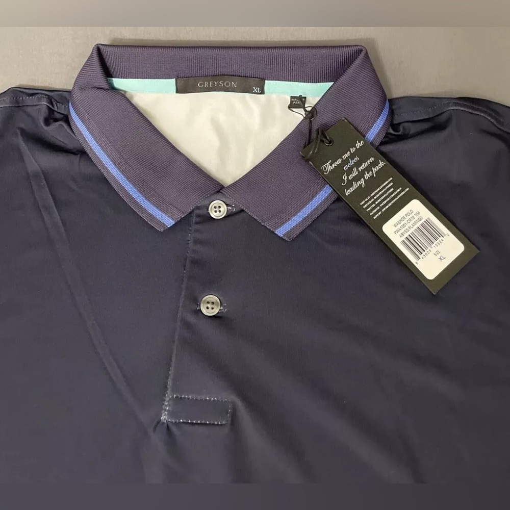 Greyson Golf Shirt Polo Washoe XL Abyss Flamingo Colorblock Polyester Spandex - Picture 2 of 8